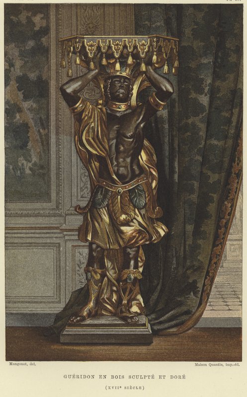 Oyma ve yaldızlı ahşap kaide, 17. yüzyıl by French School