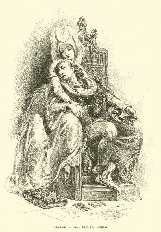 Charles VI ve Odette by French School