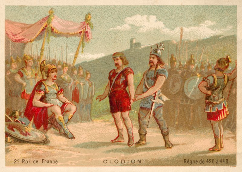 Chlodio, Salian Franks Kralı (chromolitho) by French School