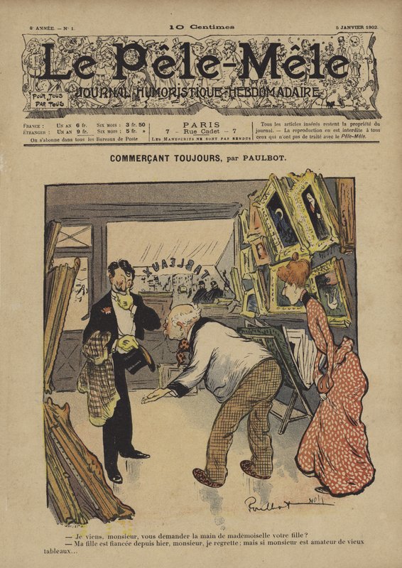 Her zaman ticaret. Le Pele-Mele için İllüstrasyon by French School