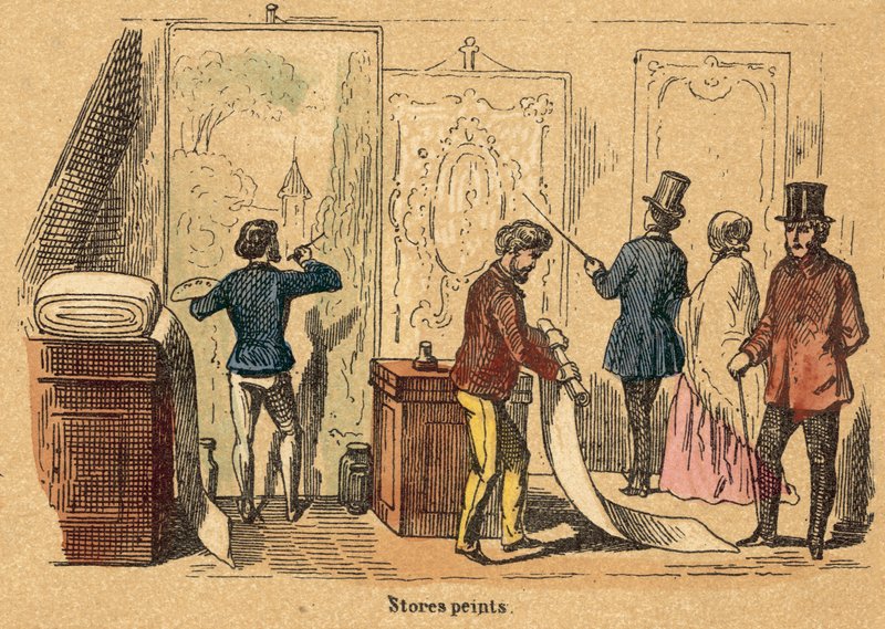 Pamuk (renkli gravür) by French School