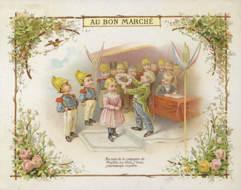 Çiçek yüzük ile taç giyen kız by French School