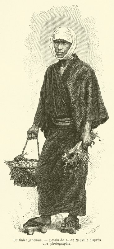 Japon aşçı (gravür) by French School