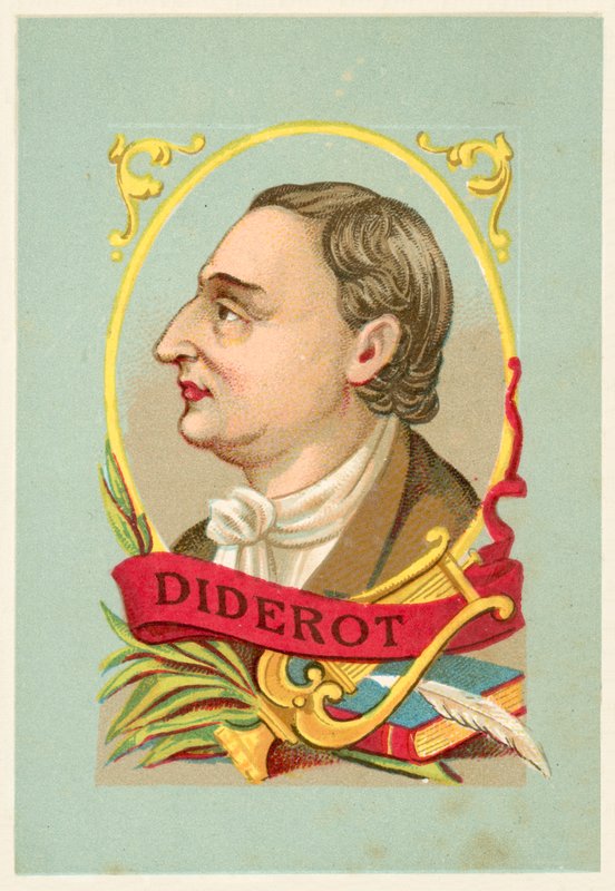 Denis Diderot, Fransız filozof ve yazar (chromolitho) by French School