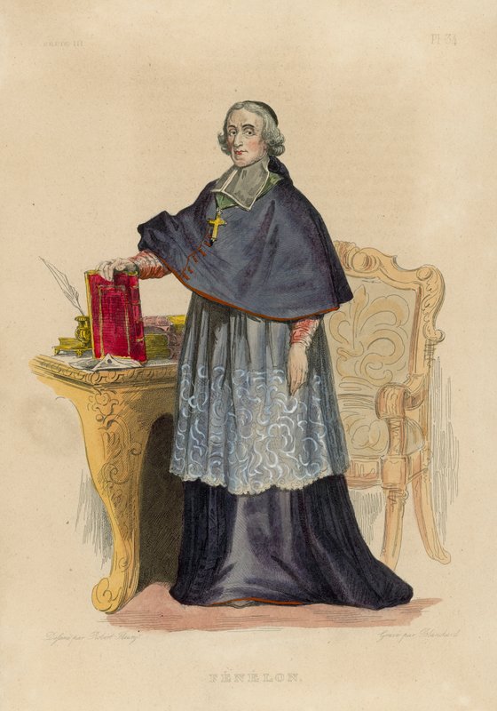 Fenelon (renkli gravür) by French School