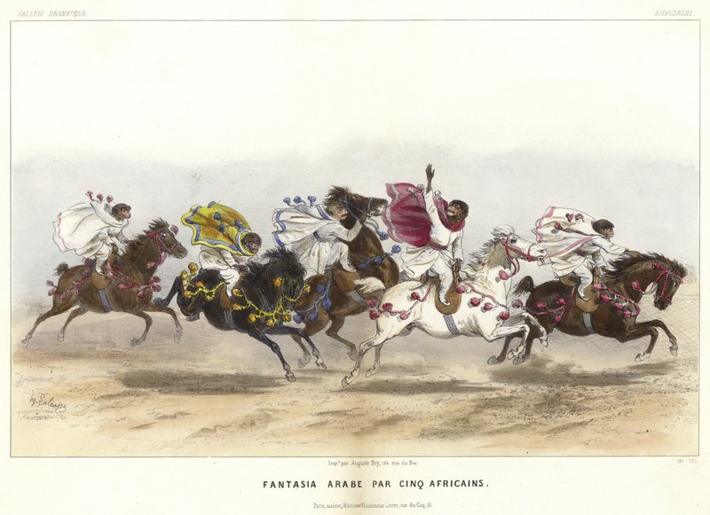 At sırtında beş kostümlü maymun by French School