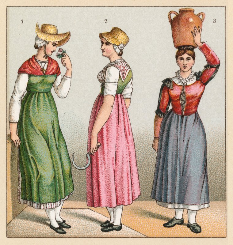 Fransa XIX. Yüzyıl Kostümü by French School