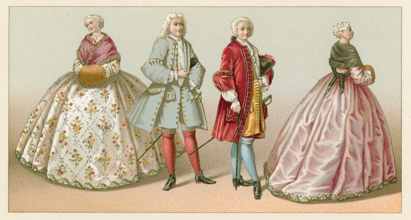 Fransa XVIII.Yüzyıl Kostümü by French School