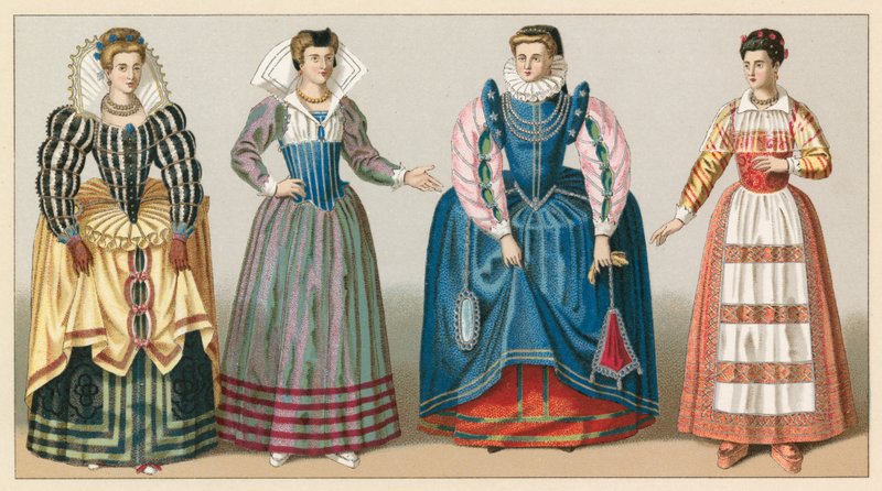 Fransa XVI. Yüzyıl Kostümü by French School