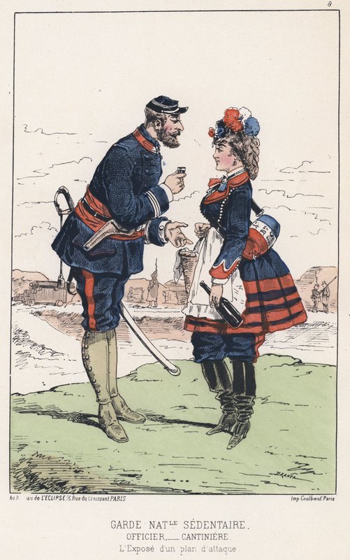 Hareketsiz Ulusal Muhafız (renkli gravür) by French School