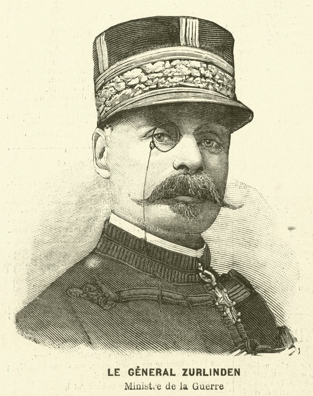 General Zurlinden, Fransız Savaş Bakanı (gravür) by French School