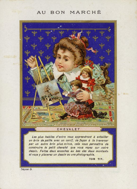 Bebek boyama, Chevalet ile oynayan kız by French School