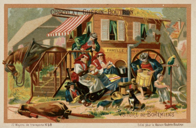 Çingene karavanı (chromolitho) by French School