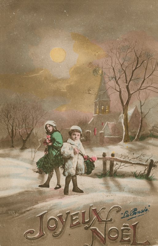 Mutlu Noeller. 1913 yılında gönderilen kartpostal. by French School