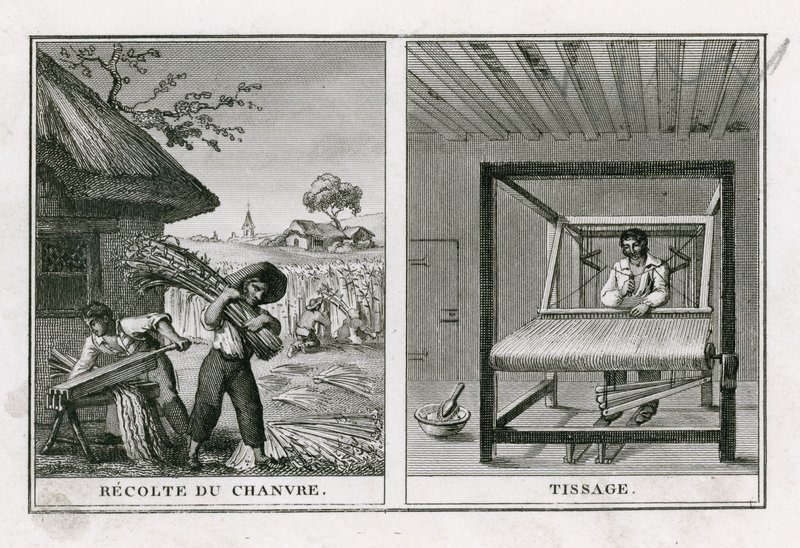 Kenevir hasadı ve kenevir dokuma by French School