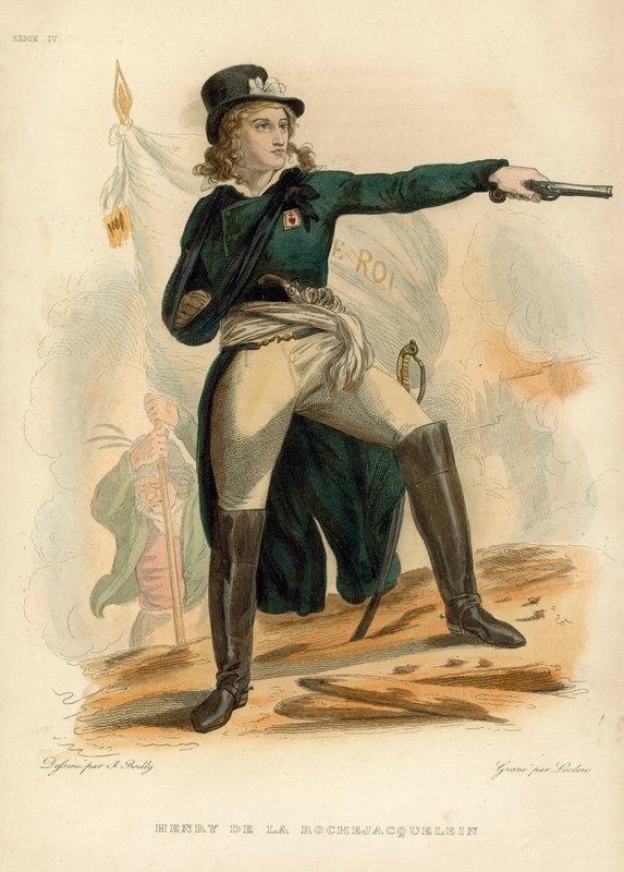Henry de la Rochejacquelein (renkli gravür) by French School