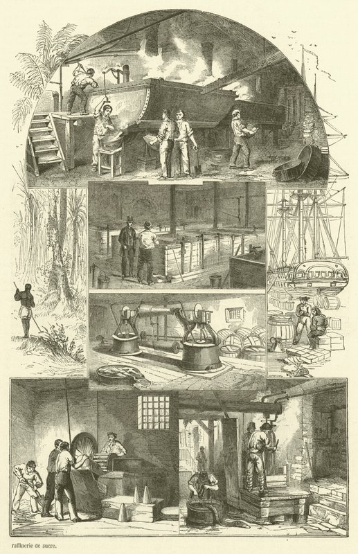 Bir şeker rafinerisinin içi (gravür) by French School