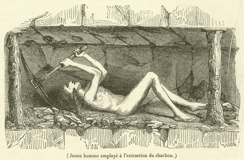 Kömür madenciliğinde çalışan genç adam by French School