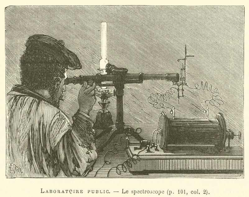 Kamu laboratuvarı, Spektroskop (gravür) by French School