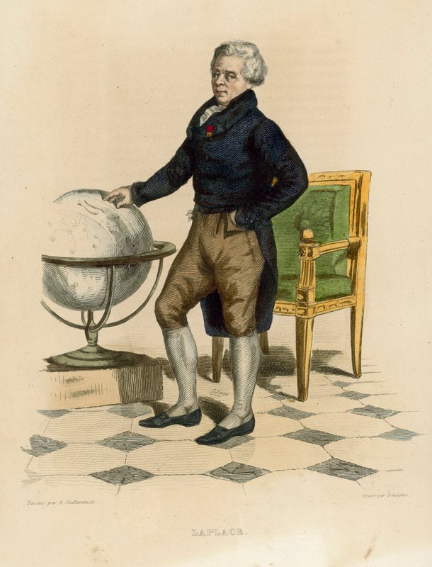 Laplace (renkli gravür) by French School