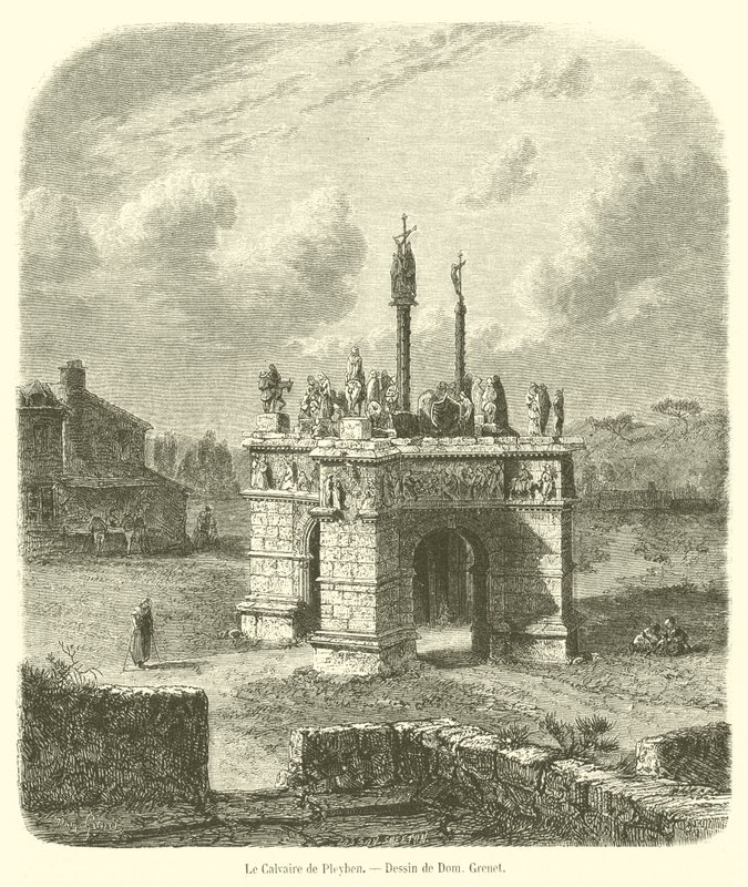 Pleyben Calvary (gravür) by French School
