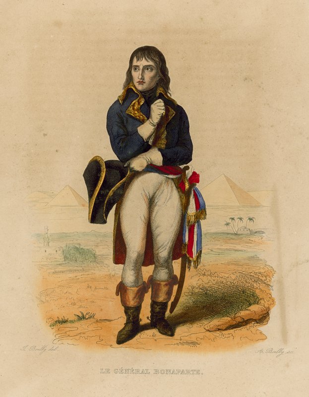 Le General Bonaparte (renkli gravür) by French School