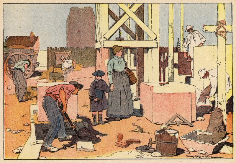 Le Macon, Mason (renkli taş) by French School
