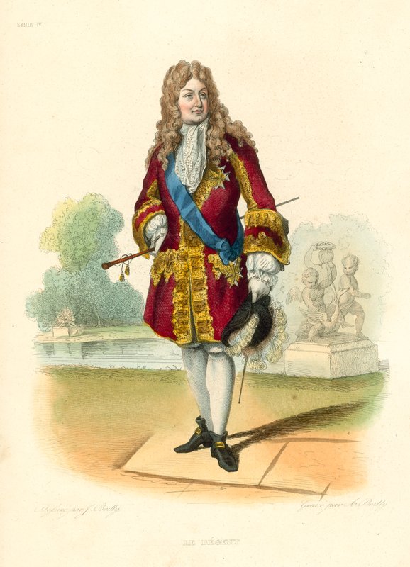 Le Regent (renkli gravür) by French School