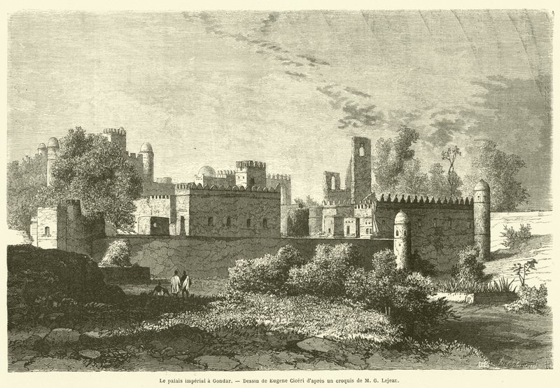 Le palais emperyal bir Gondar (gravür) by French School