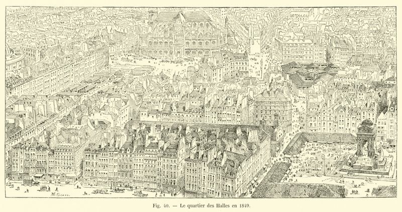 1849 yılında Halles bölgesi by French School