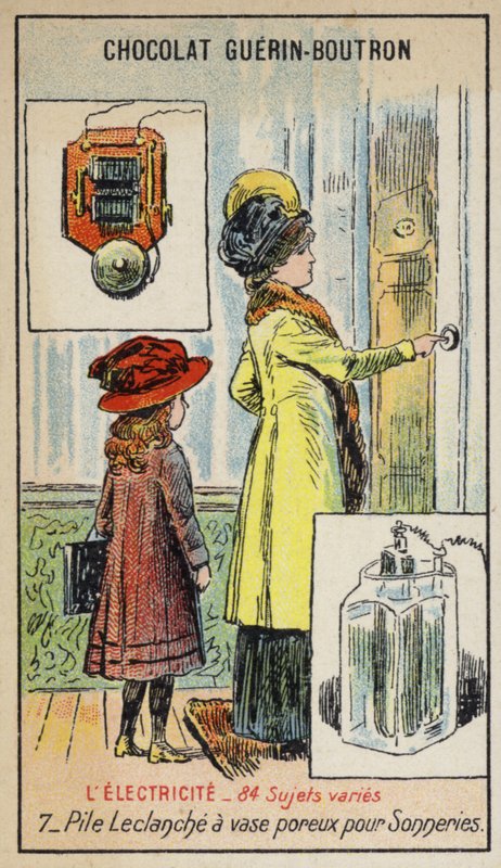 Kapı zilleri için Leclanche hücresi (chromolitho) by French School