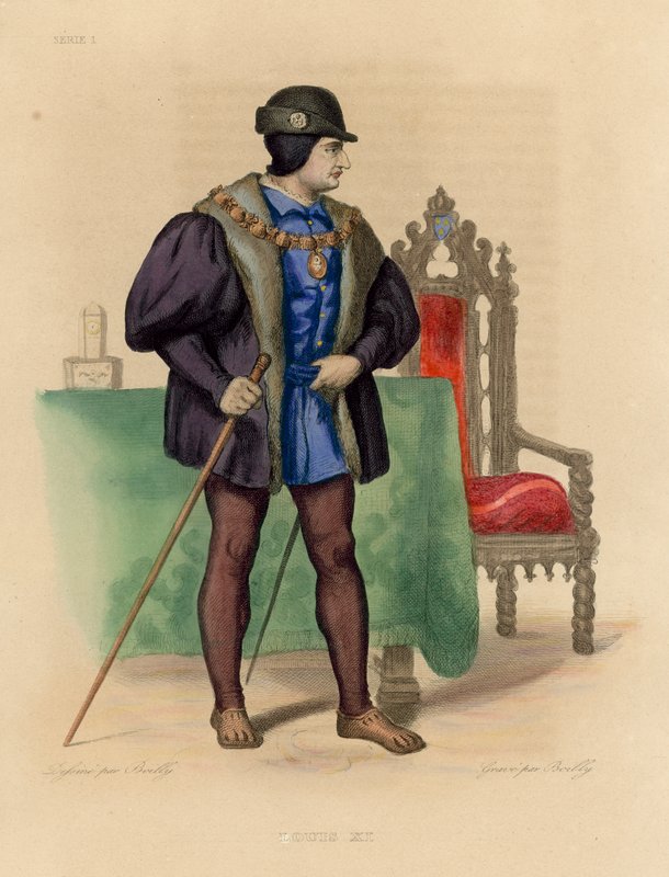Louis XI (renkli gravür) by French School