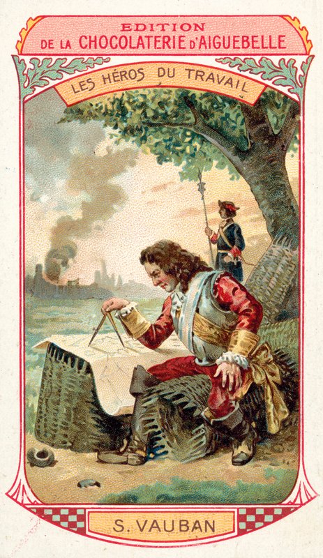Mareşal Vauban, Fransız askeri mühendis (chromolitho) by French School