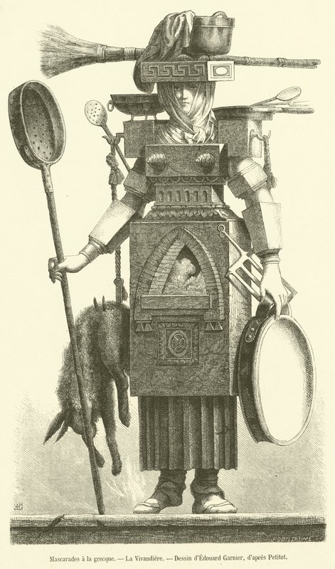 Maskaralar a la grecque, La Vivandiere (gravür) by French School