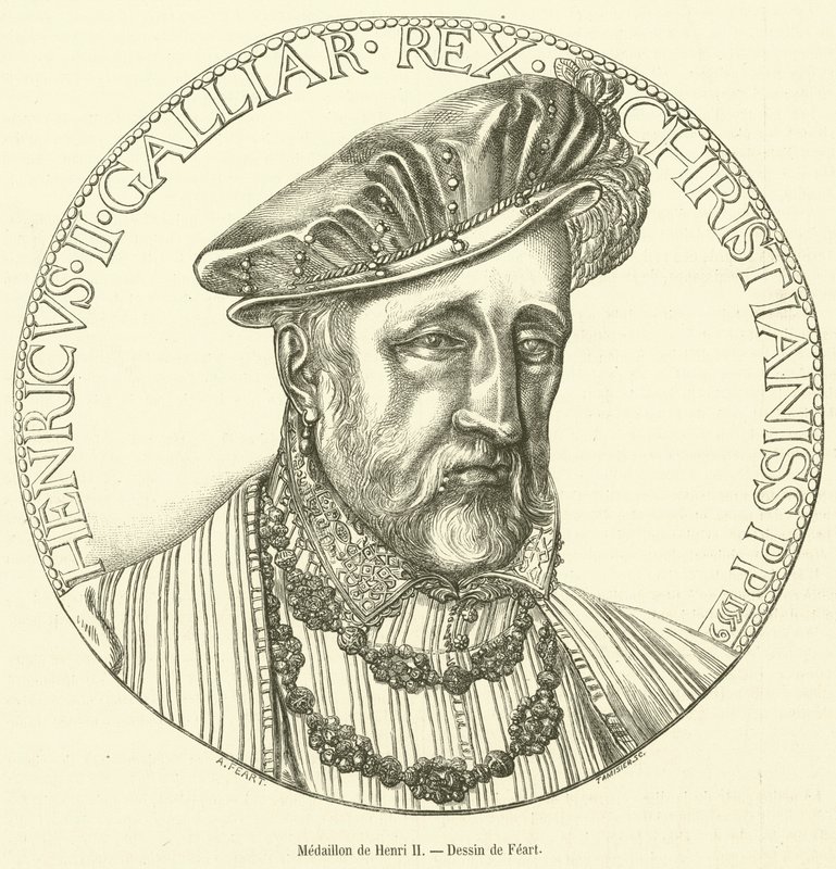 me Henri II ile LL açık (gravür) by French School