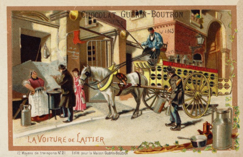 Sütçü vagonu (chromolitho) by French School