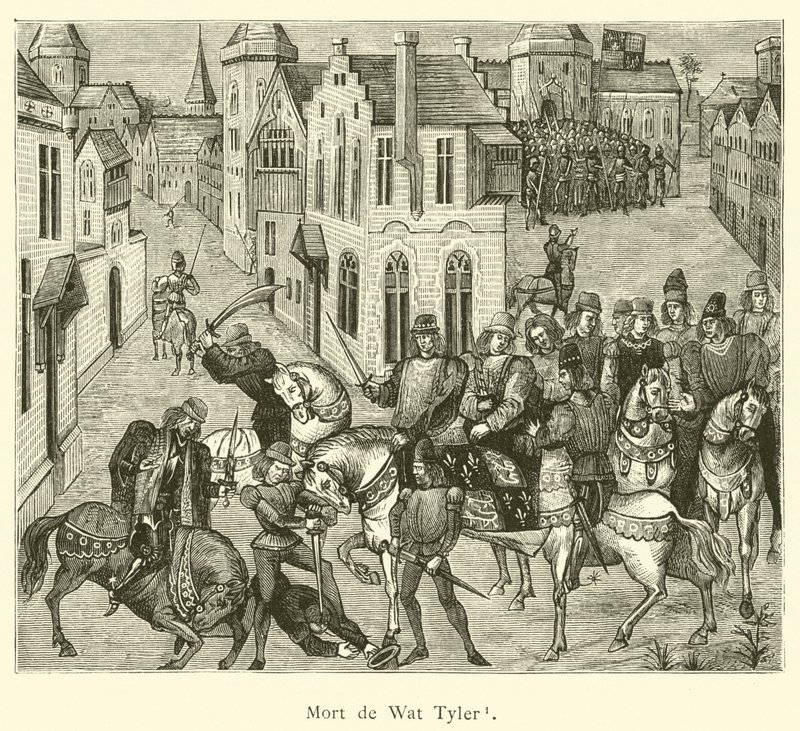 Mort de Wat Tyler (gravür) by French School