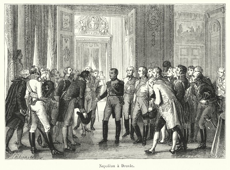 Napolyon ve Dresde (gravür) by French School