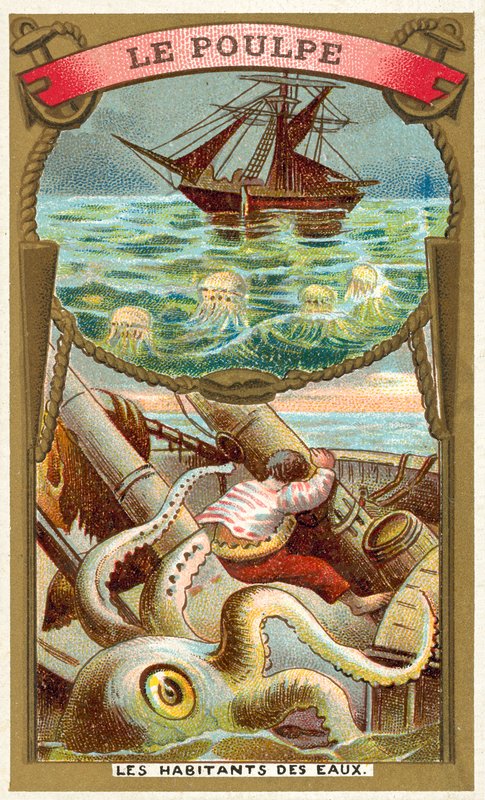 Ahtapot (kromolitho) by French School