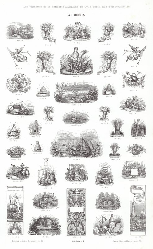 Vinyet Tipografilerinden Sayfa (gravür) by French School