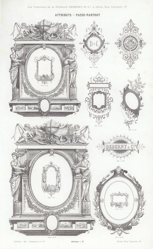 Vinyet Tipografilerinden Sayfa (gravür) by French School