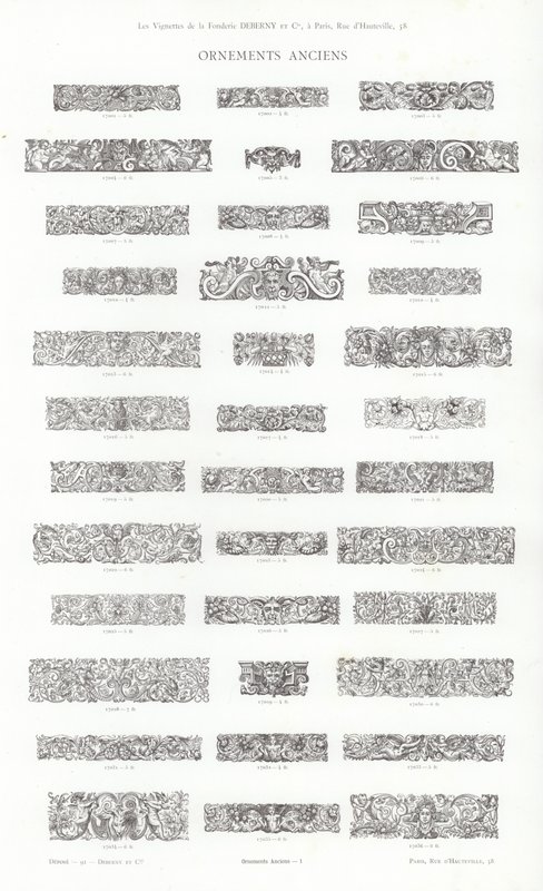 Vinyet Tipografilerinden Sayfa (gravür) by French School