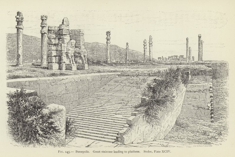 Persepolis, platforma çıkan büyük merdiven by French School