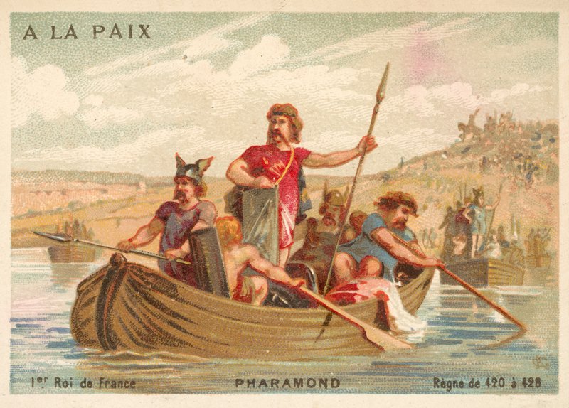 Pharamond I, Frankların Kralı (chromolitho) by French School