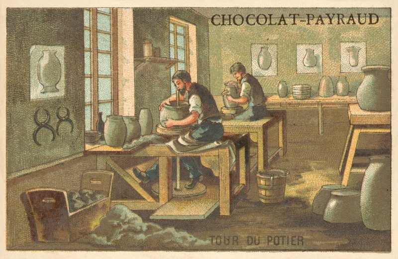 Çömlekçi çarkı (chromolitho) by French School