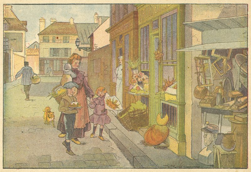Parti hazırlıkları (renkli lito) by French School