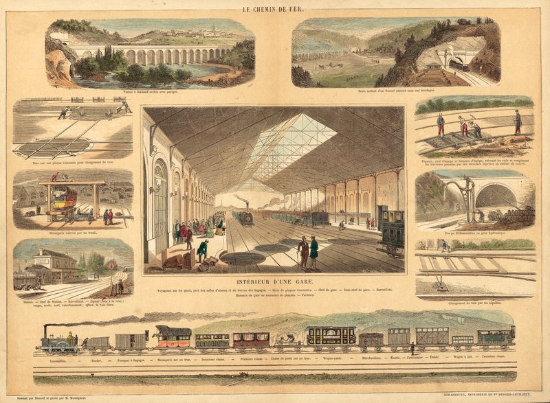 Demiryolları (renkli gravür) by French School