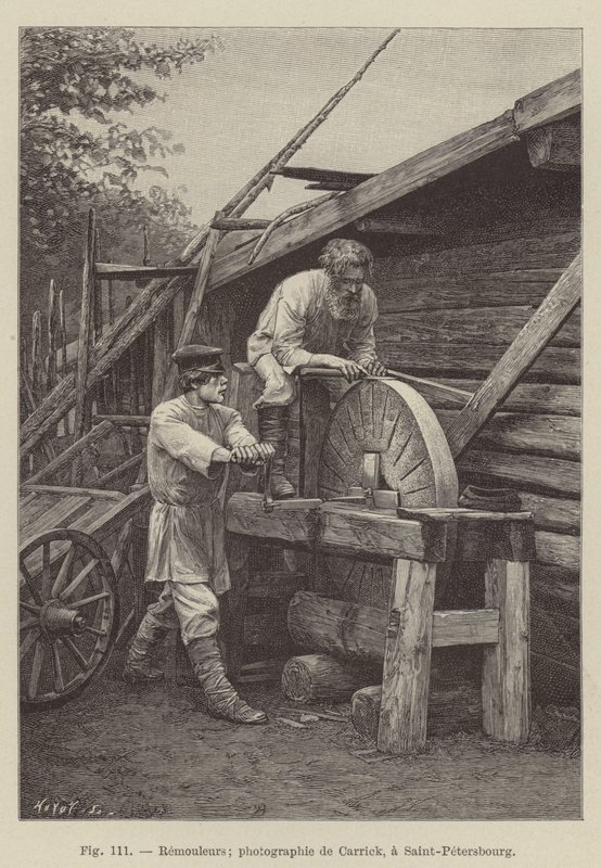 Remouleurs (gravür) by French School