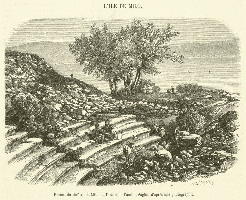 Milo Tiyatrosu Harabeleri (gravür) by French School