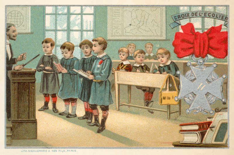 Schoolboy's Cross (chromolitho) by French School